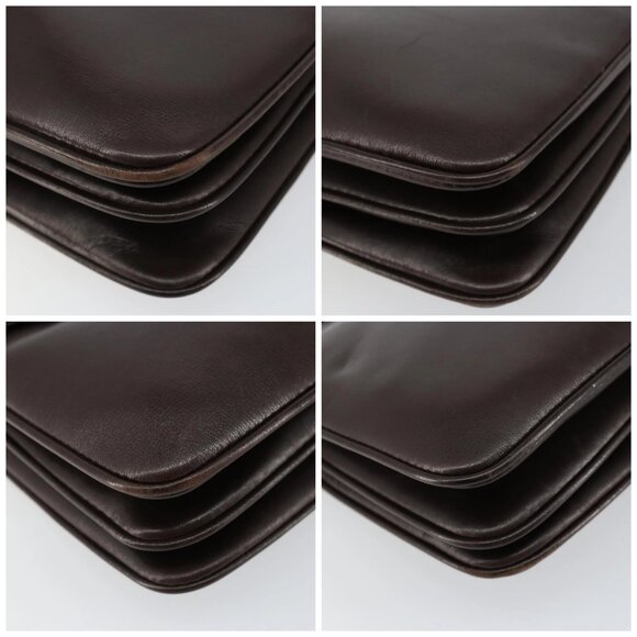 GUCCI Shoulder Bag Leather Brown Gold Auth fm4876 - Picture 15 of 16